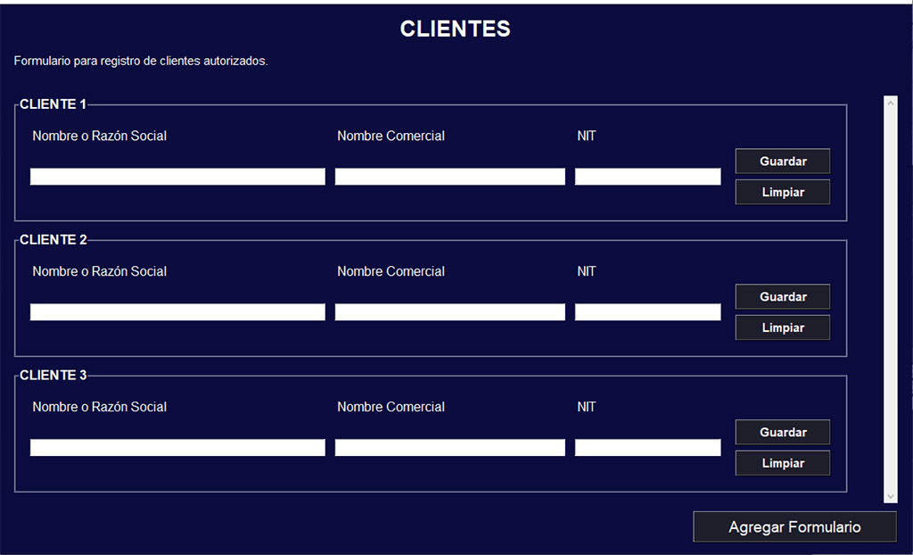 Formularion Clientes